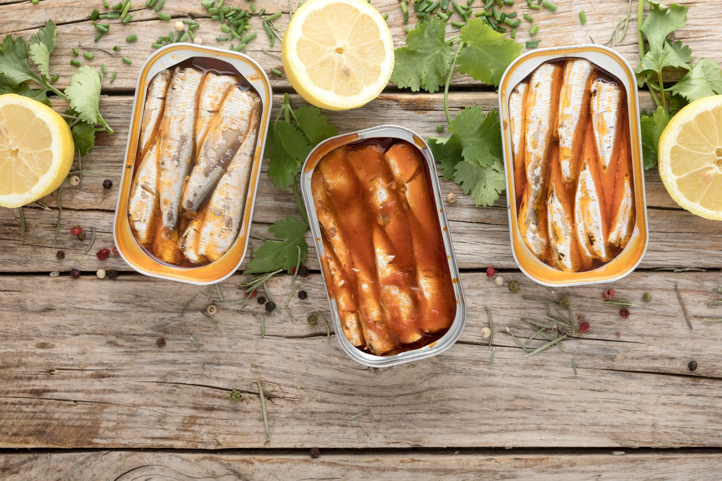 Canned tuna or salmon or sardines